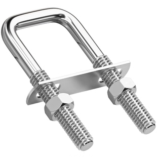 304不锈钢方型卡直角卡U型螺栓直角螺丝U形方卡管卡方管夹管抱箍