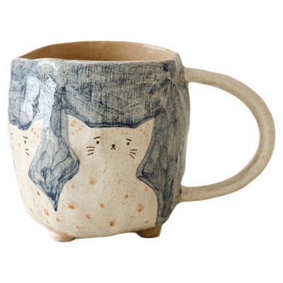 闻说WUSEI手绘猫咪治愈系牛奶杯