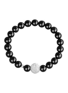 CCO925银黑曜石手串手链