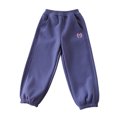 女童加厚一体绒休闲裤束口运动裤