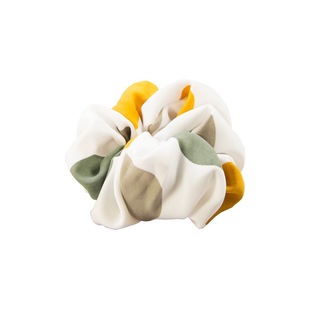 复古彩色大波点简约白色盘发马尾大发圈发绳头花发饰头饰CC16