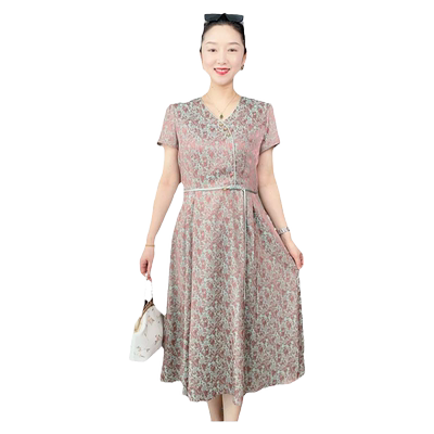 朵莹妈妈夏装时尚收腰中长款裙子