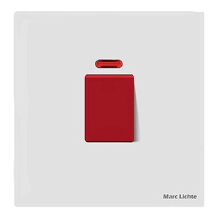 V9白色86型25A/45A曲架开关面板双极双断空调热水器大功率总开关