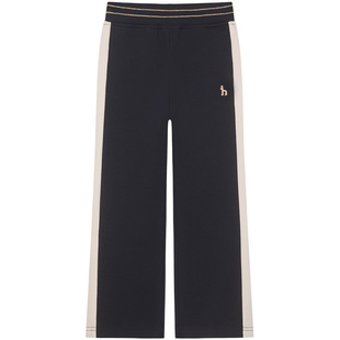 hazzys哈吉斯童装女童裤子秋新品中大童莱卡弹力阔腿针织长裤