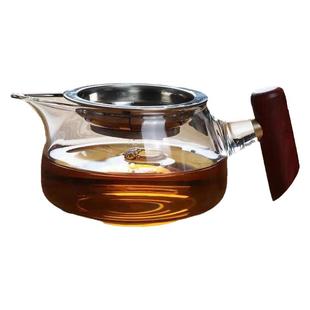 加厚侧把公杯分茶器功夫茶具耐热玻璃公道杯茶漏套装茶海木把公杯