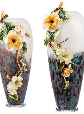 平安纳福高端珐琅彩艺术花瓶摆件