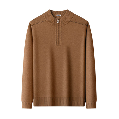 恒源祥套头羊毛半高领拉链羊毛衫