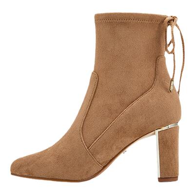 rebel粗跟圆头时尚百搭风短靴