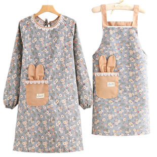 2026新款围裙防水防油家用厨房罩衣女做饭带袖子洋气薄款长袖冬季