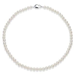 京润珍珠 寻思银淡水珍珠项链6-10mm爱心扣设计简约通勤送女友D