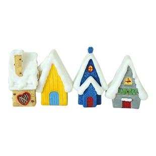 心理沙盘沙具微缩场景模型冬天国外童话故事造景车载摆件雪景屋