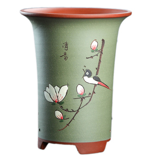 紫砂兰花专用花盆花卉绿植盆栽室内简约透气兰草手工创意兰花花盆