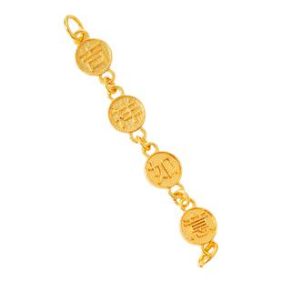 古法沙金铃兰花小熊葫芦吉祥如意长链手链延长链diy项链手链装饰