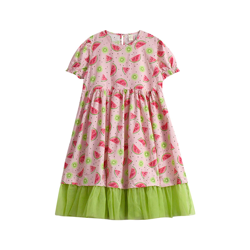 女连衣裙夏卡通水果裙旅行连衣裙