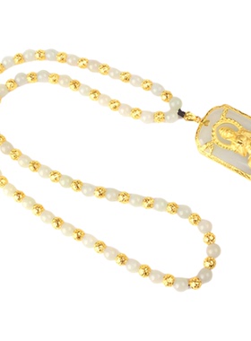 男霸气金镶玉挂件高档绳玉坠