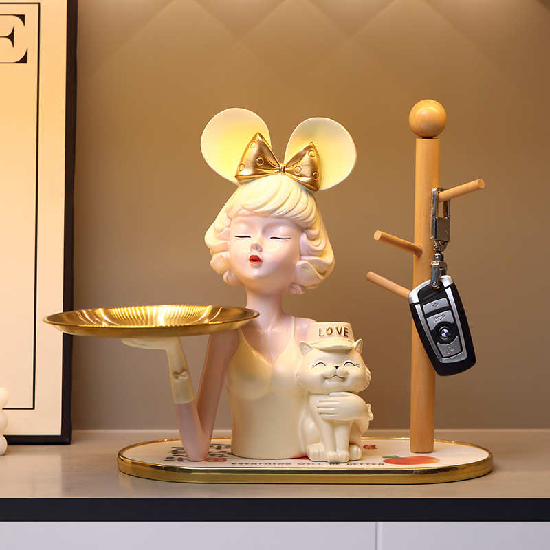 创意泡泡儿童节女生入户玄关桌面收纳托盘摆件北欧现代家居装饰品