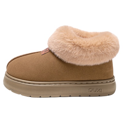 朴西厚底棉鞋加厚保暖棉拖鞋包跟