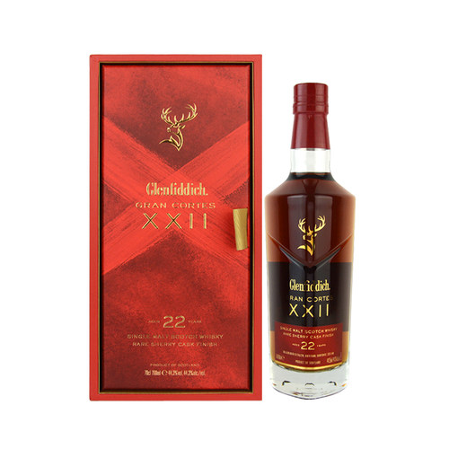 格兰菲迪22年璀璨珍藏单一麦芽威士忌Glenfiddich苏格兰洋酒700ml