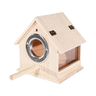 实木鸟窝松木鸟屋木质鸟窝户外国风虎皮玄凤鹦鹉繁殖箱养殖木屋窝