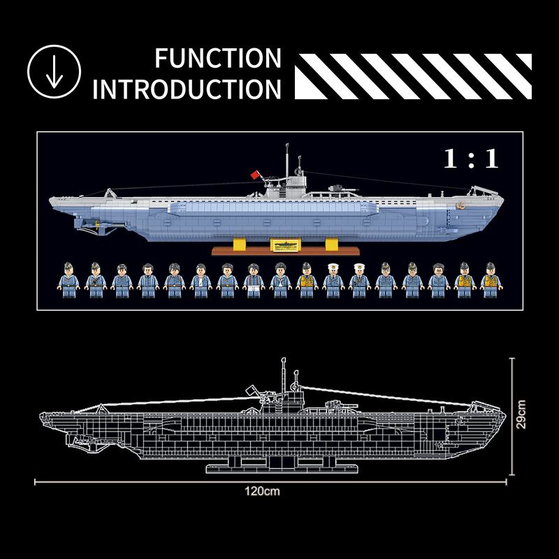 628011大型U型潜艇二战鼠式坦克苏联列车坦克军事拼组装积木模型