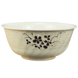 十个装斜纹碗米饭碗早餐粥碗快餐汤碗商用馄饨碗面碗密胺仿瓷餐具