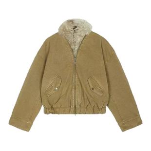 it :orange forest冬新款休闲复古毛领羽绒服短款夹克羽绒外套女