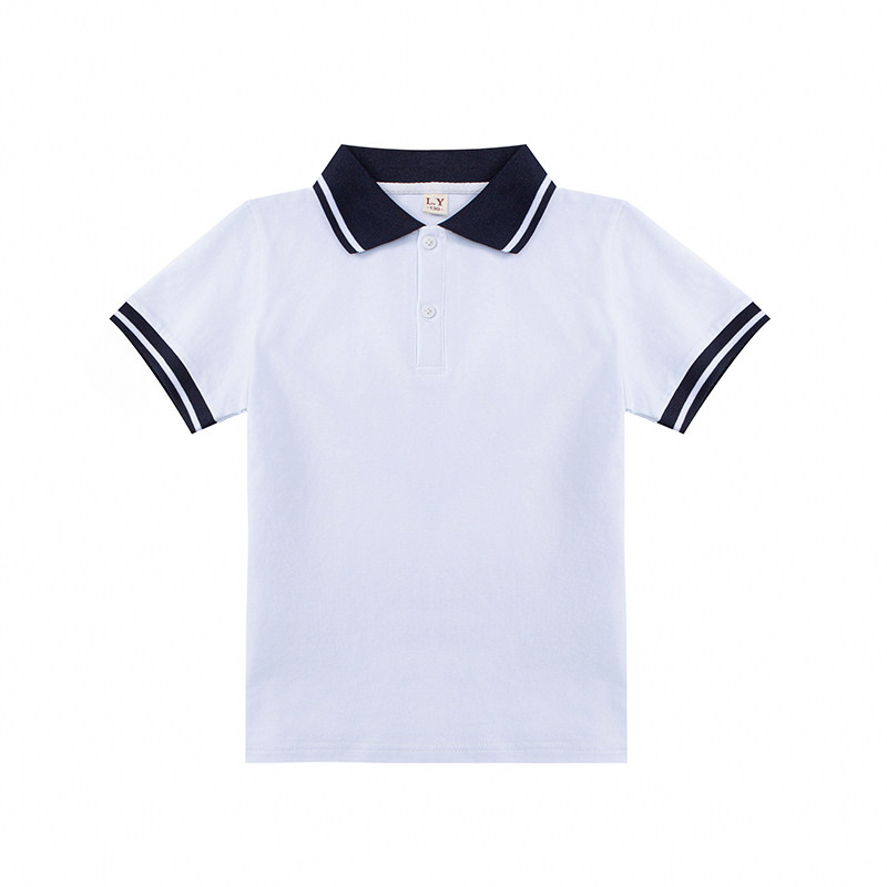小学生校服白色POLO衫纯棉体恤打底文化衫幼儿园园服夏季短袖裙子
