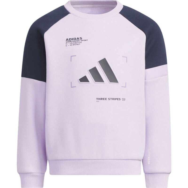 adidas阿迪达斯女小童运动训练休闲圆领套头衫卫衣KB5129