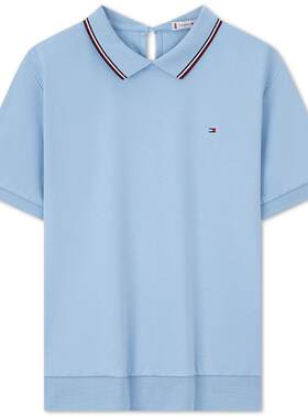 Tommy女装通勤小绣标镶边POLO衫