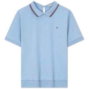 【户外防晒】功能系列Tommy春夏女装双面针织镶边短袖T恤POLO衫