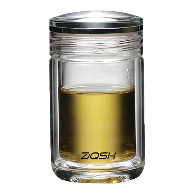 透明水晶盖双层迷你玻璃杯
