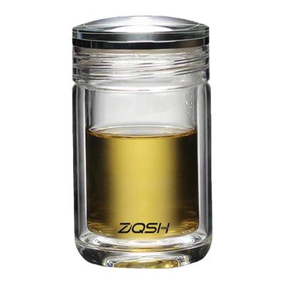 透明水晶盖双层迷你玻璃杯