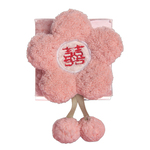 花朵毛巾伴手礼结婚喜字小方巾珊瑚绒伴娘单品订婚擦手巾礼品实用