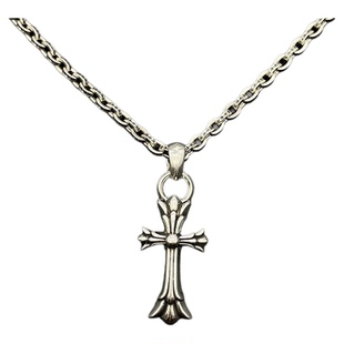 s925纯银克罗伈复古中号双层十字架项链男女款欧美嘻哈个性毛衣链