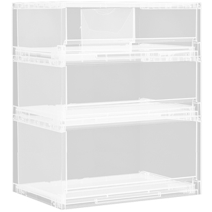 桌面收纳盒抽屉式透明办公室文件文具整理盒书架桌下分格置物架子