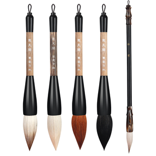 杰利写对联专用毛笔兼毫大号斗笔专业级羊毫狼毫短杆手抓笔春联大字斗笔中号初学者入门提斗国画书法练字绘画