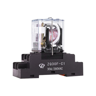 JQX-30F大电流30A大功率40A继电器12V中间24V小型220V通用底座8脚