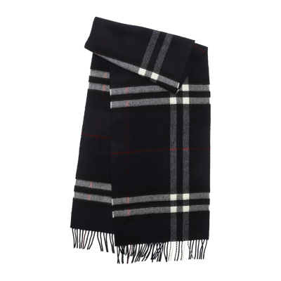 【自营】BURBERRY/博柏利男女同款经典格纹山羊绒长款流苏围巾