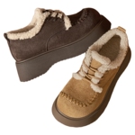 戈美其毛绒勃肯鞋女冬季新款加绒保暖舒适百搭棉鞋厚底松糕大棉鞋