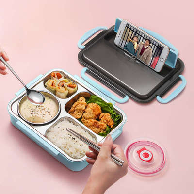 304不锈钢保温饭盒儿童初中小学生专用食品级便当餐盒分格上班族