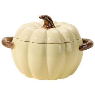 陶瓷汤碗带盖创意南瓜造型汤盆家用盛汤大号双耳面碗螺狮粉碗专用