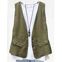 F 38841 Casual Linen Vest Top Faux Linen sleeveless vest Cross-border Amazon, Europe and America thumbnail 7