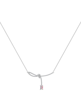 月售500+S999纯银极光小方糖项链