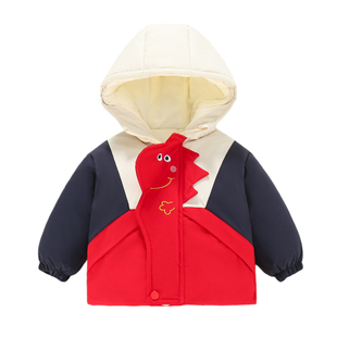男童冬装2025新款宝宝冲锋衣秋冬加绒加厚衣服一岁小宝宝棉服外套