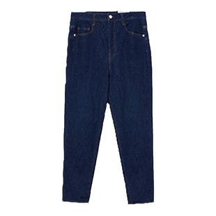 klee klee春女装环保棉经典牛仔蓝百搭简约舒适牛仔锥裤哈伦裤