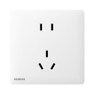 西门子开关灵悦雾沙白86型一开单控五孔插座带USB开关插座家86型