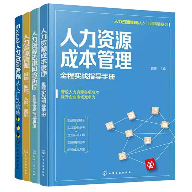 全4册 人力资源管理从入门到精通系列 人力资源成本管理 人力资源法律风险防控 人力资源管理 excel人力资源管理 零基础学人力资源