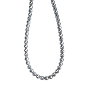 双层叠戴银灰施家灰珍珠真多麻灰珍珠项链小众颈链珍珠毛衣项链女