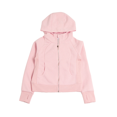 claragirls女童修身连帽卫衣外套2025秋新款儿童时尚拉链运动上衣