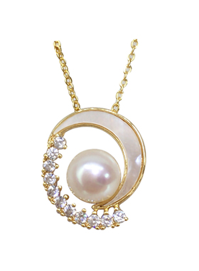 诸暨天然淡水星月珍珠吊坠项链